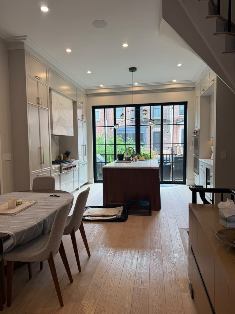 Freshly cleaned kitchen and dining area