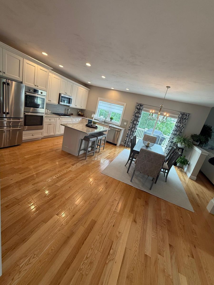 Polished kitchen with hardwood floors